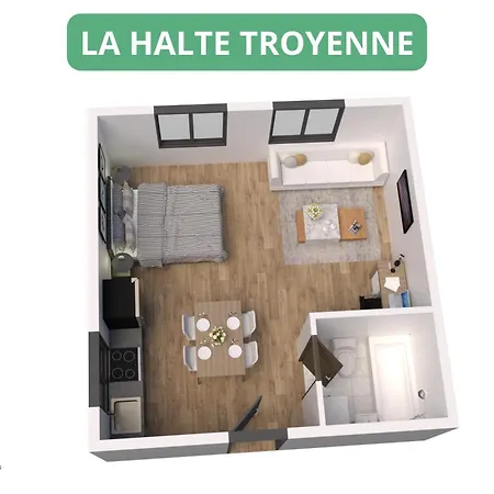 La Halte Troyenne - Gare - Parking - Confort & Cosy - Rent Immo Διαμέρισμα